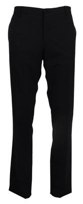 Dolce & Gabbana Black Wool Stretch Dress Formal Slim Fit Pant - IT54 | XL - Trousers