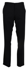 Dolce & Gabbana Black Wool Stretch Dress Formal Slim Fit Pant - IT54 | XL - Trousers