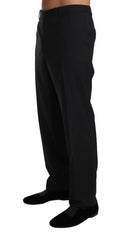 Dolce & Gabbana Black Wool Stretch Formal Trousers - IT54 | XXL - Trousers