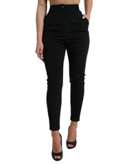 Dolce & Gabbana Black Wool Stretch High Waist Skinny Pants - IT40|S