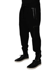 Dolce & Gabbana Black Wool Stretch Jogger Pants - IT50 | L - Joggers