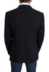 Dolce & Gabbana Black Wool Stretch Men Coat MARTINI Blazer - IT56 | XXL - Sport Jackets
