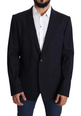 Dolce & Gabbana Black Wool Stretch Men Coat MARTINI Blazer - IT56 | XXL - Sport Jackets