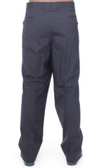 Dolce & Gabbana Black Wool Stretch Pleated Pants - IT58 | 3XL - Trousers