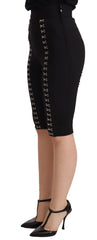 Dolce & Gabbana Black Wool Stretch Slim Fit High Waist Shorts - IT36 | XS - Legging Shorts