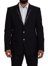 Dolce & Gabbana Black Wool Stretch Slim Fit Jacket Blazer - Sport Jackets