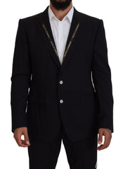 Dolce & Gabbana Black Wool Stretch Slim Fit Jacket Blazer - Sport Jackets