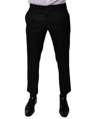 Dolce & Gabbana Black Wool Tapered Formal Dress Pants - IT46 | S - Trousers
