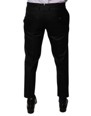 Dolce & Gabbana Black Wool Tapered Formal Dress Pants - IT46 | S - Trousers
