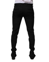 Dolce & Gabbana Black Wool Tapered Formal Dress Pants - IT48 | M - Trousers