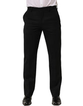 Dolce & Gabbana Black Wool Tapered Men Dress Trouser Pants - IT46 | S