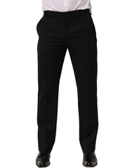 Dolce & Gabbana Black Wool Tapered Men Dress Trouser Pants - IT46 | S
