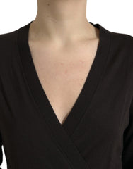 Dolce & Gabbana Black Wool V-neck Crossed Cardigan Sweater - Cardigans
