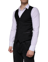 Dolce & Gabbana Black Wool Waistcoat Dress Formal Vest - IT44 | XS - Vests
