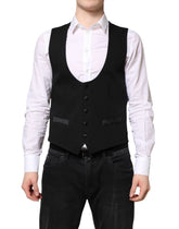 Dolce & Gabbana Black Wool Waistcoat Dress Formal Vest - IT46 | S - Vests