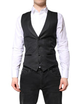 Dolce & Gabbana Black Wool Waistcoat Dress Formal Vest - IT46 | S - Vests