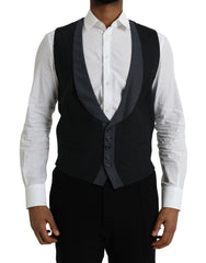 Dolce & Gabbana Black Wool Waistcoat Dress Formal Vest - IT48 | M - Vests