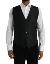 Dolce & Gabbana Black Wool Waistcoat Dress Formal Vest - IT54 | XL - Vests