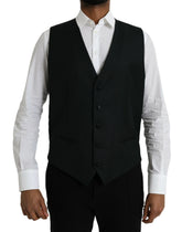 Dolce & Gabbana Black Wool Waistcoat Dress Formal Vest - IT54 | XL - Vests