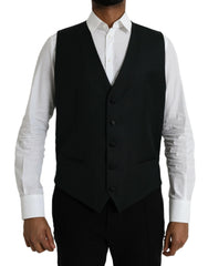 Dolce & Gabbana Black Wool Waistcoat Dress Formal Vest - IT54 | XL - Vests