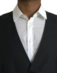 Dolce & Gabbana Black Wool Waistcoat Dress Formal Vest - IT54 | XL - Vests
