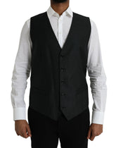 Dolce & Gabbana Black Wool Waistcoat Dress Formal Vest - IT54 | XL - Vests