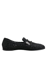 Dolce & Gabbana Black Woven Leather Slip On Loafers Men Shoes - EU39/US6 - Flats