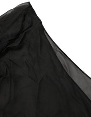 Dolce & Gabbana Black Wrap Sheer Chiffon One Shoulder Top - IT40|S