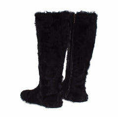 Dolce & Gabbana Black Xiangao Lamb Fur Leather Boots - EU36/US5.5 - Boots