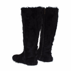 Dolce & Gabbana Black Xiangao Lamb Fur Leather Boots - EU36/US5.5