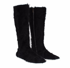 Dolce & Gabbana Black Xiangao Lamb Fur Leather Boots - EU36/US5.5
