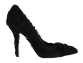 Dolce & Gabbana Black Xiangao Lamb Fur Leather Pumps - EU40/US9.5