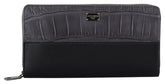 Dolce & Gabbana Black Zip Around Continental Clutch Leather Wallet - Wallets