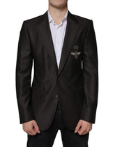 Dolce & Gabbana Blazer Brown Green Bee Wool Jacket Coat - IT48 | M - Sport Jackets