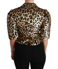 Dolce & Gabbana Blazer Gold Leopard Sequined Jacket - Coats & Jackets