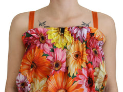 Dolce & Gabbana Blouse Cropped Floral Cotton Tank Top - IT40|S - Tank Tops