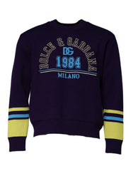Dolce & Gabbana Blue 1984 Milano CrewNeck Sweatshirt Sweater - IT48 | M