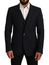 Dolce & Gabbana Blue 2 Piece MARTINI Blazer Suit Jacket - IT50 | L - Sport Jackets