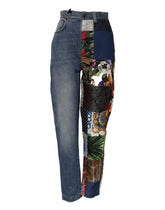 Dolce & Gabbana Blue AMBER Patchwork High Waist Denim Jeans - Jeans