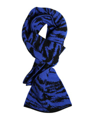 Dolce & Gabbana Blue Black Logo Neck Warmer Wrap Shawl Scarf - Scarves & Shawls