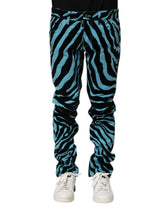 Dolce & Gabbana Blue Black Stripes Skinny Denim Jeans - IT48 | M - Jeans