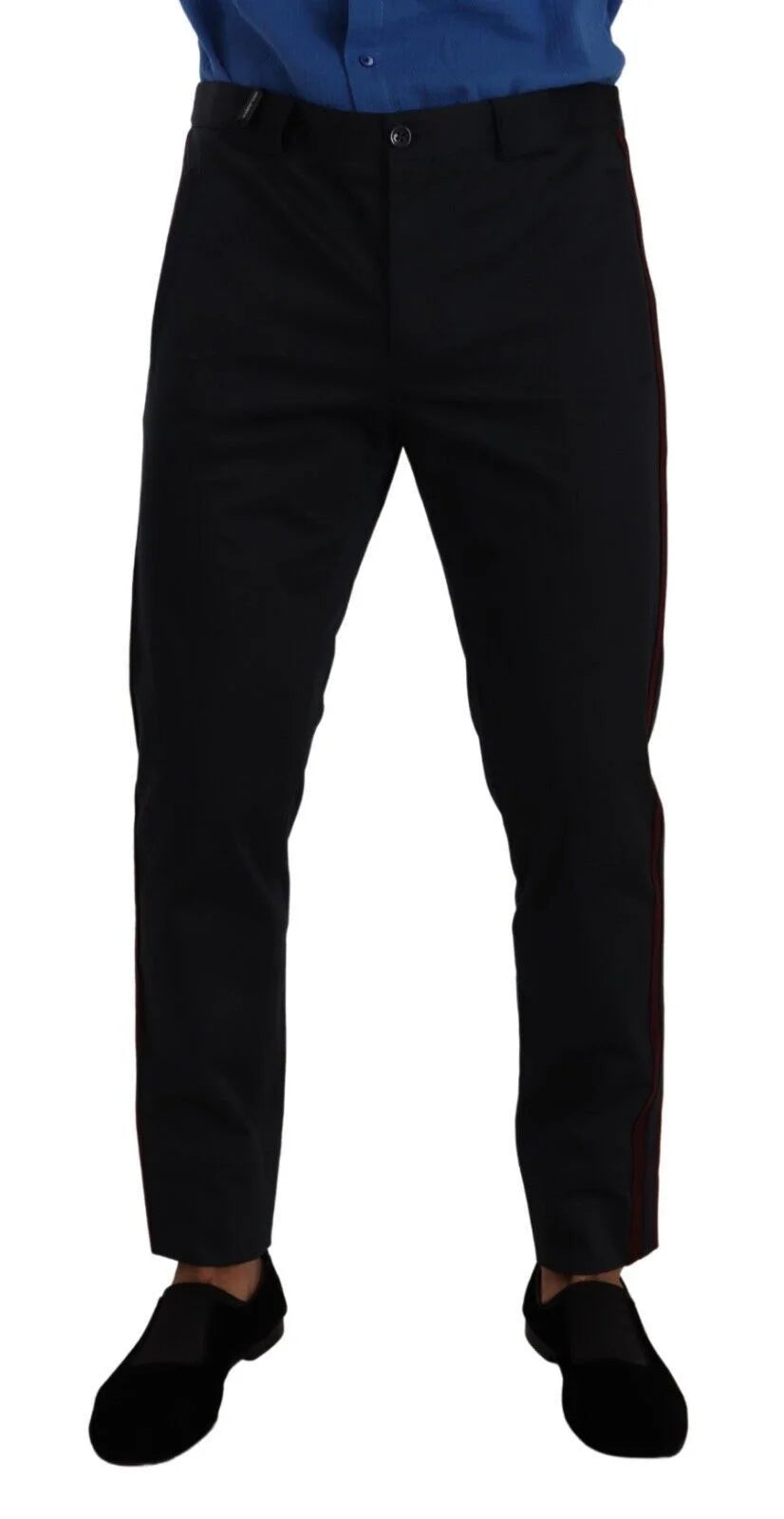 Dolce & Gabbana Blue Bordeaux Cotton Skinny Chino Pants - IT50 | L - Chinos