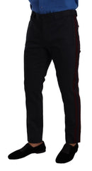 Dolce & Gabbana Blue Bordeaux Cotton Skinny Chino Pants - IT50 | L - Chinos