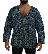 Dolce & Gabbana Blue Button Cardigan Fatto A Mano Sweater - Cardigans