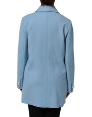 Dolce & Gabbana Blue Buttoned Down Trench Coat Jacket - Trench Coats