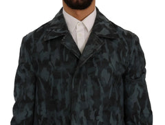 Dolce & Gabbana Blue Camouflage Trench Trench - IT48 | M - Trench Coats