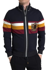 Dolce & Gabbana Blue Cardigan Heraldic Full Zip Sweater - IT42 | XS - Cardigans