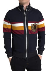 Dolce & Gabbana Blue Cardigan Heraldic Full Zip Sweater - IT42 | XS - Cardigans