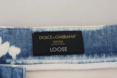 Dolce & Gabbana Blue Ceasar Denim Cotton Loose Fit Jeans - Jeans