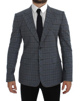 Dolce & Gabbana Blue Checkered Slim Fit Blazer Jacket - IT44 | XS - Sport Jackets